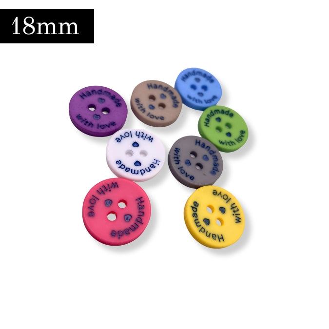 Handmade With Love Buttons 18Mm