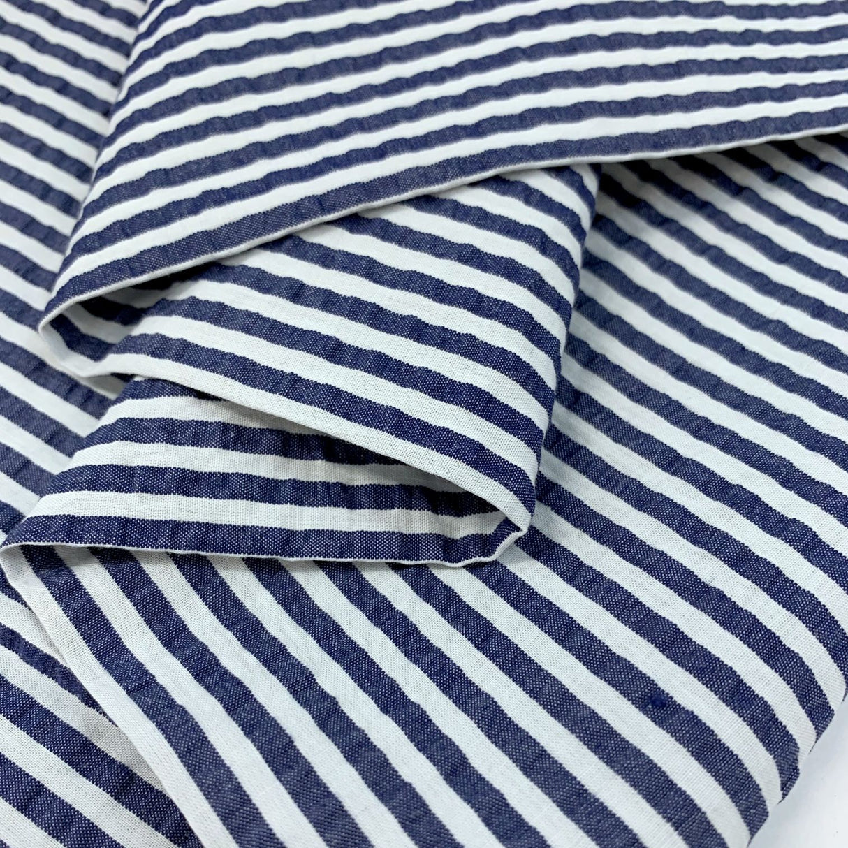 Seersucker - Henley - Navy