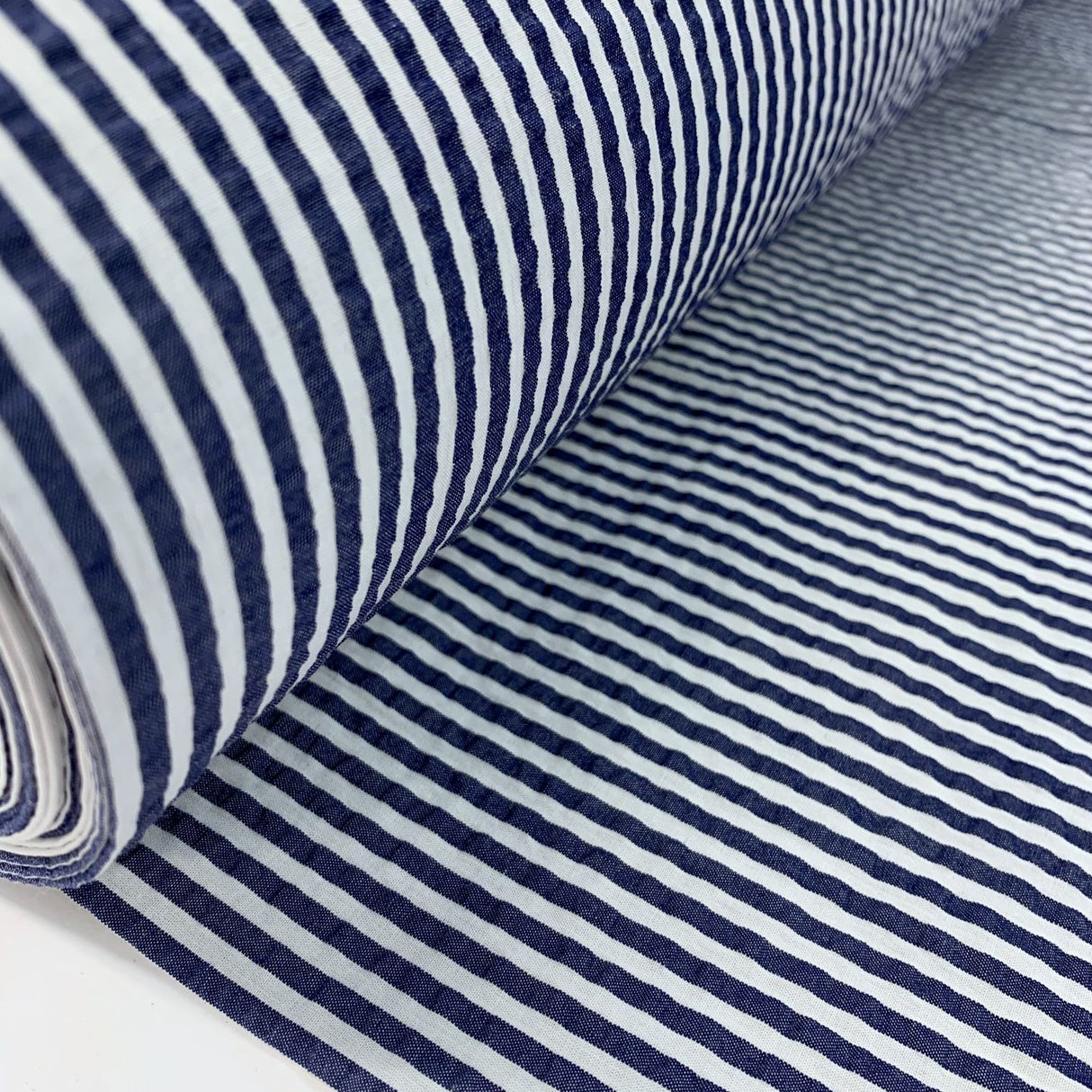 Seersucker - Henley - Navy