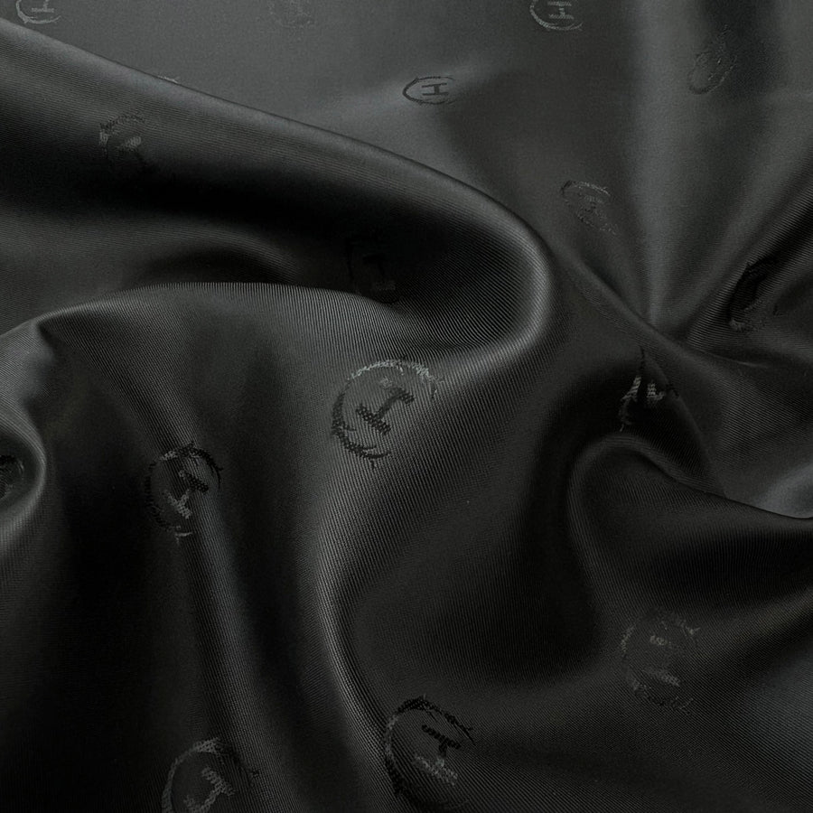 Heritage Black Viscose Acetate Lining Fabric