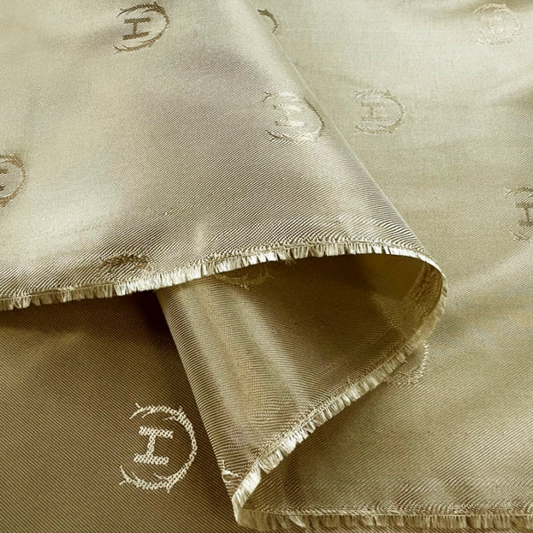Heritage Sand Viscose Acetate Lining Fabric Fold 2