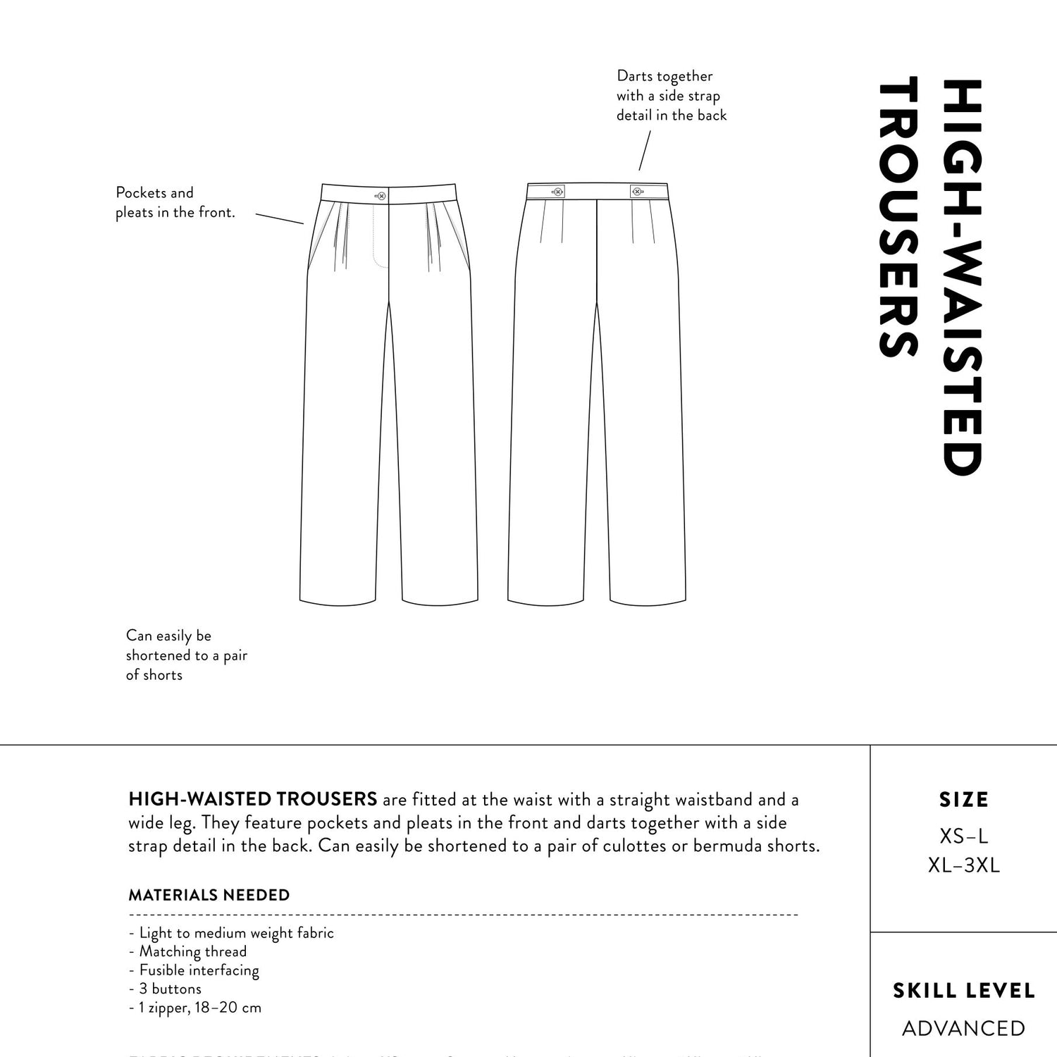 The Assembly Line - High-Waisted Trousers Pattern