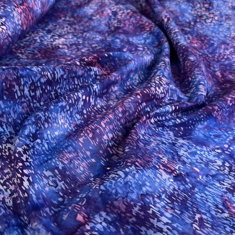 Hoffman Bali Cotton Lawn Blooms Blue Indonesian Abstract Fabric