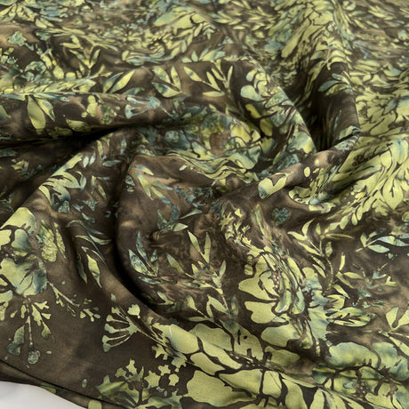 Hoffman Bali Cotton Lawn Snake Green Floral Abstract Indonesian Fabric