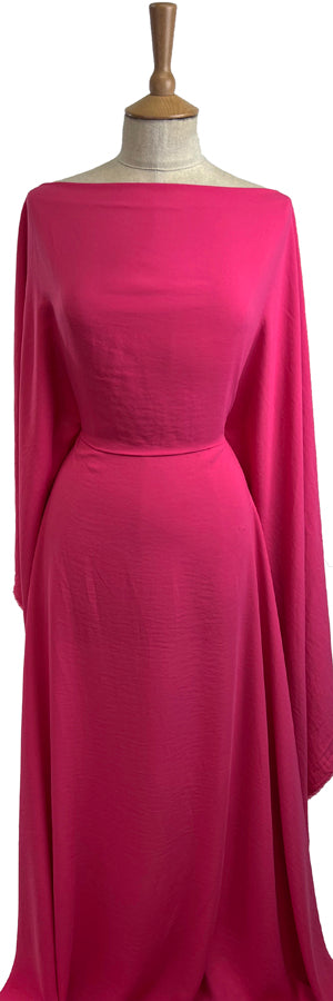 Holi Holiday Polyester Nylon Vibrant Pink Woven Crepe Dress Fabric Mannequin