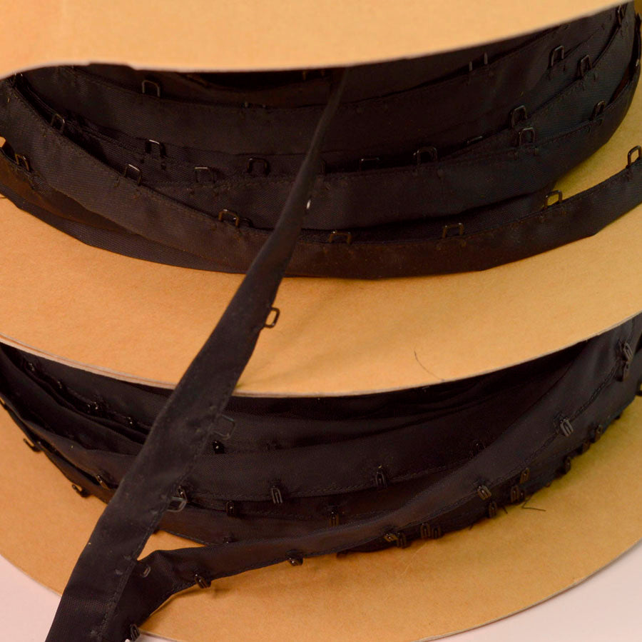 Professional Black Matt/Satin Hook & Eye Corset Tape