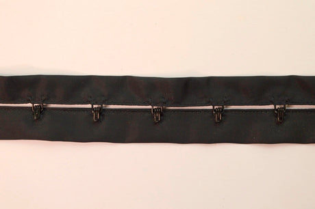 Hook Eyes Black Satin Matt Corsetry Tape Fastening S