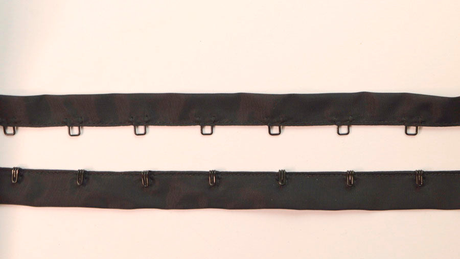Professional Black Matt/Satin Hook & Eye Corset Tape