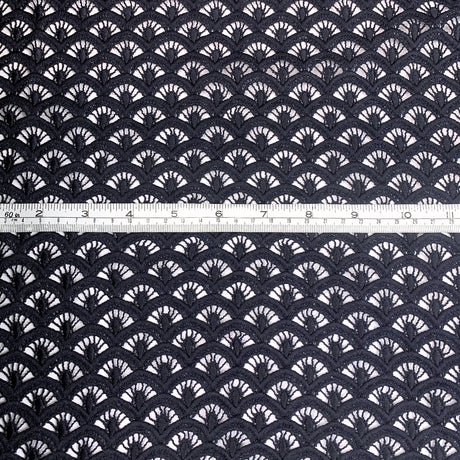 Hope Dark Navy Geometric Guipure Lace Fabric For Special Occasions Scale