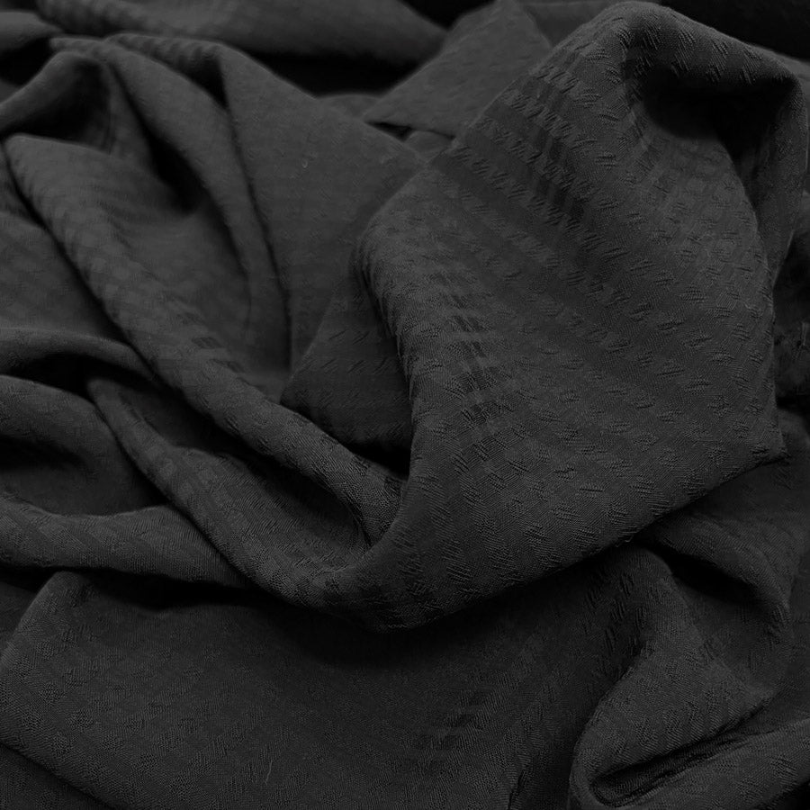 Hopscotch Black Check Dressmaking Fabric