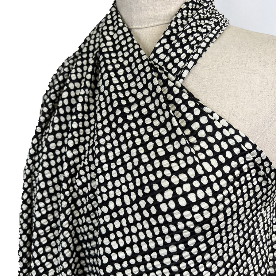 I Ll Take That Polyester Black White Spotty Crinkle Dress Fabric Side