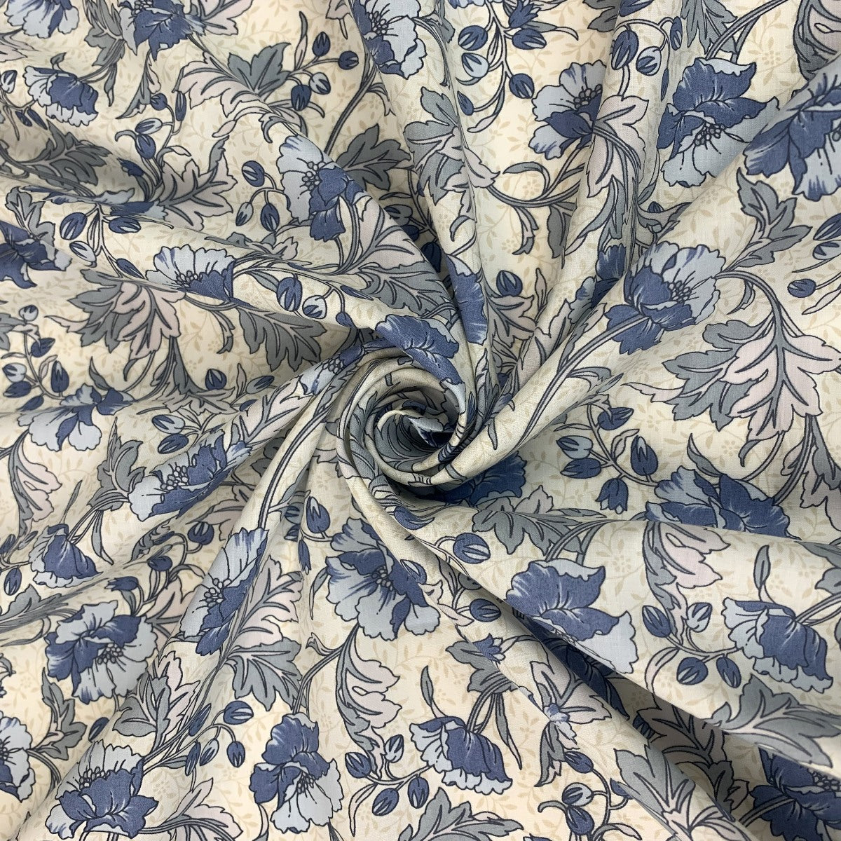 Pima Cotton Lawn - Mary Ann Blue