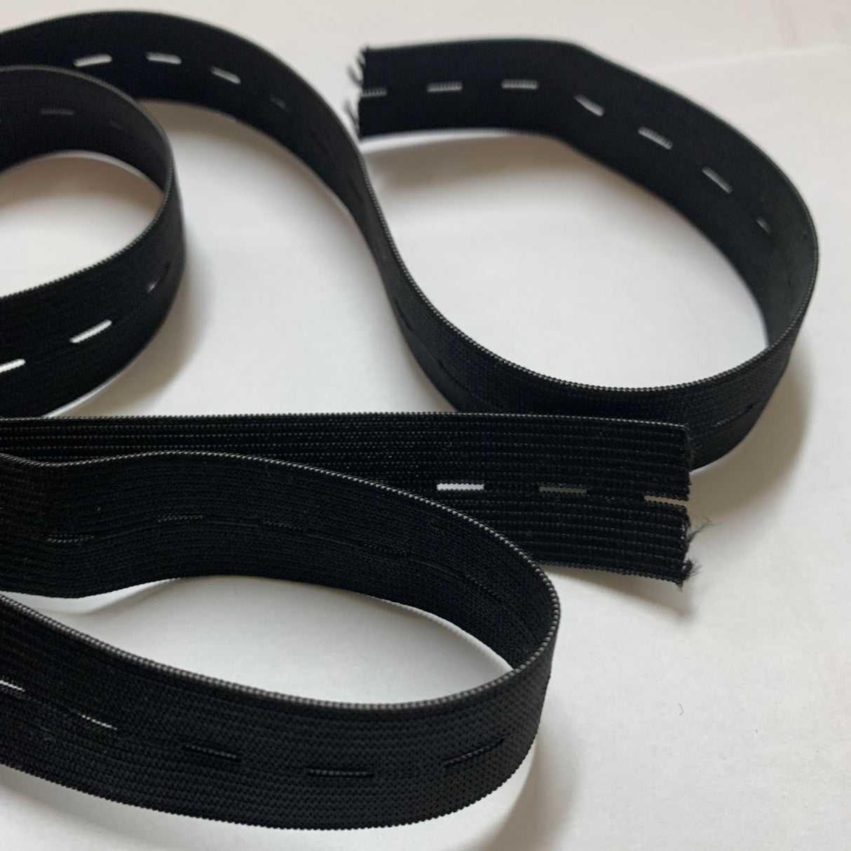23mm Wide Button Hole Elastic - Black