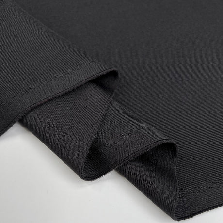 Inwool Jersey Rib Dark Grey Black Nylon Stretch Italian Strong Cuffing Fabric Fold