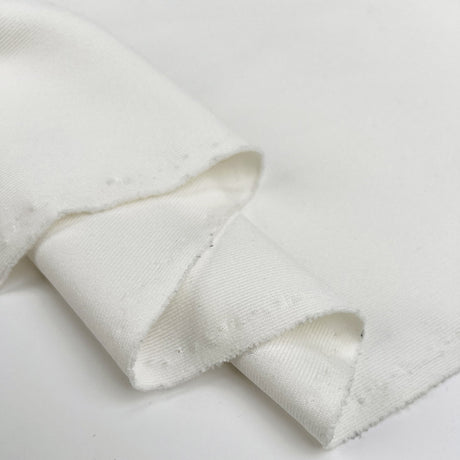 Inwool Jersey Rib Ivory Cream Nylon Stretch Italian Strong Cuffing Fabric Fold