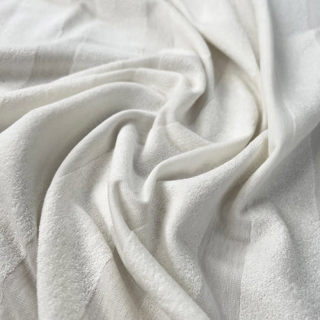 Inwool Jersey Stipr White Italian Cotton Elastane Towelling Fabric