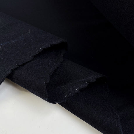 Ita Collection Brushed Navy Wool Fleece Woven Coating Fabric Fold
