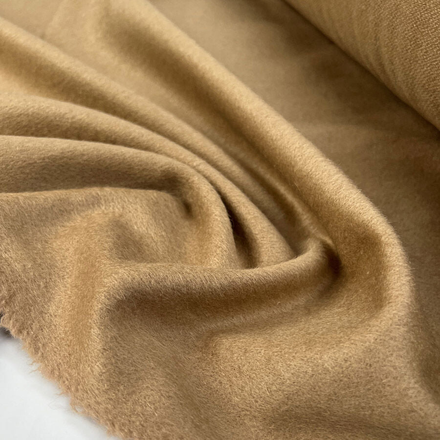 Ita Collection Notalot Wool Alpaca Honey Brown Brushed Coating Fabric