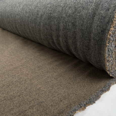 Ita collection two sides grey brown wool woven camel coating fabric roll