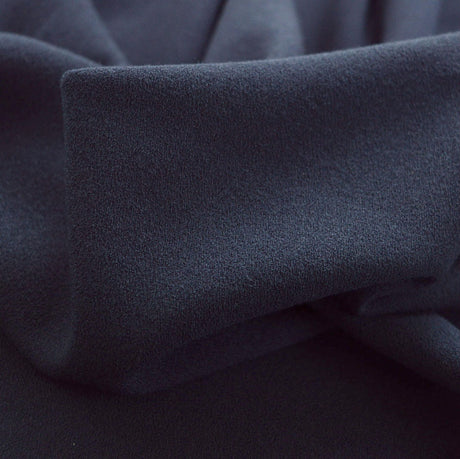 Italian Crepe Navy Polyester Deep Navy Dress Fabric Cu