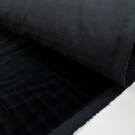 Italian 100% Cotton Black Velvet Fabric Valerie Roll