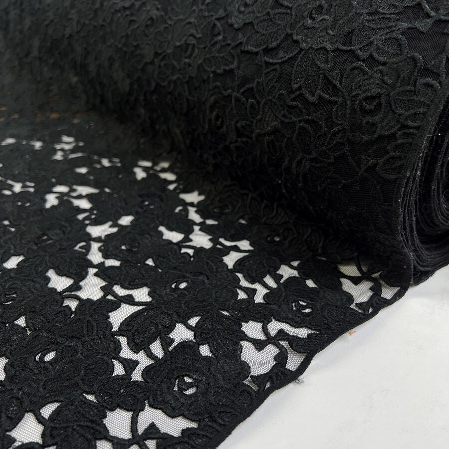 Italian Guipure Lace - Black