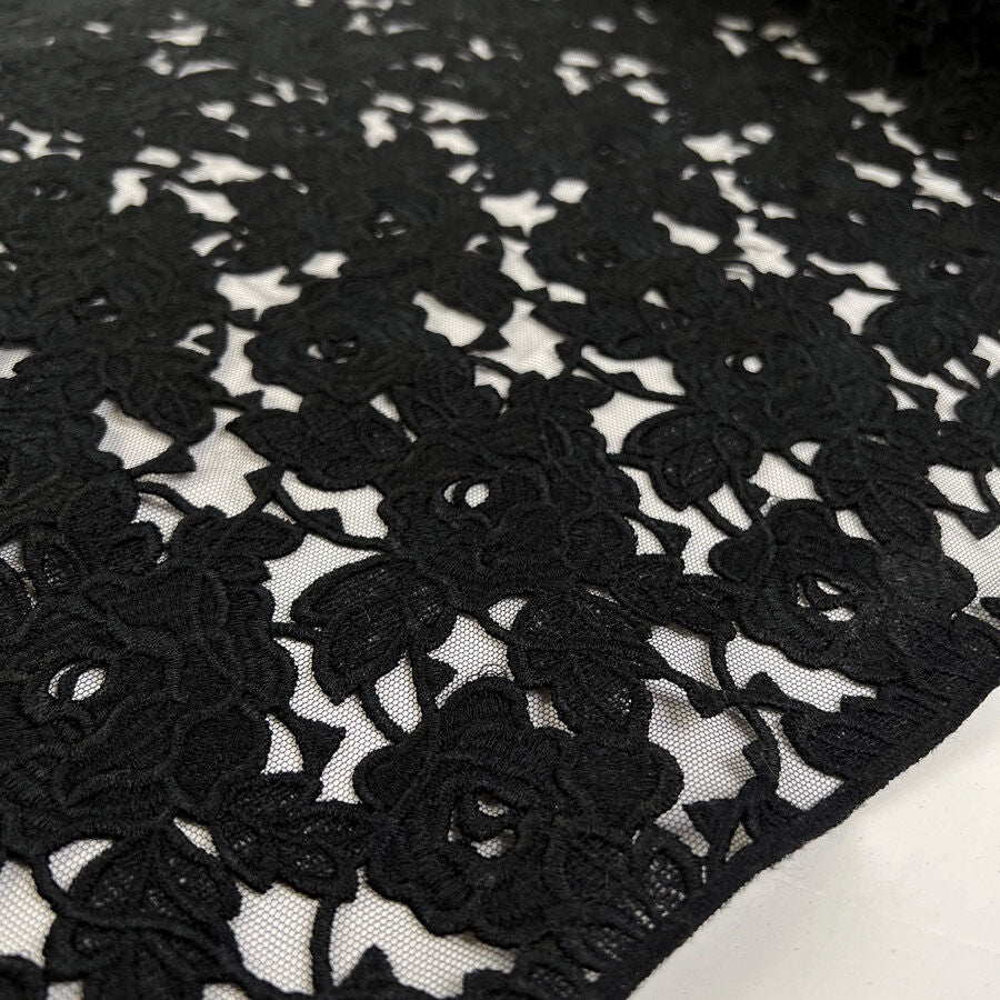 Italian Guipure Lace - Black