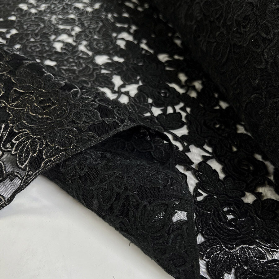 Italian Guipure Lace - Black