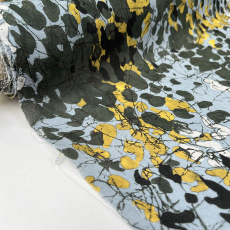 Italian Lightweight Floral Dress Fabric Silk Crepe Wild Stem Roll
