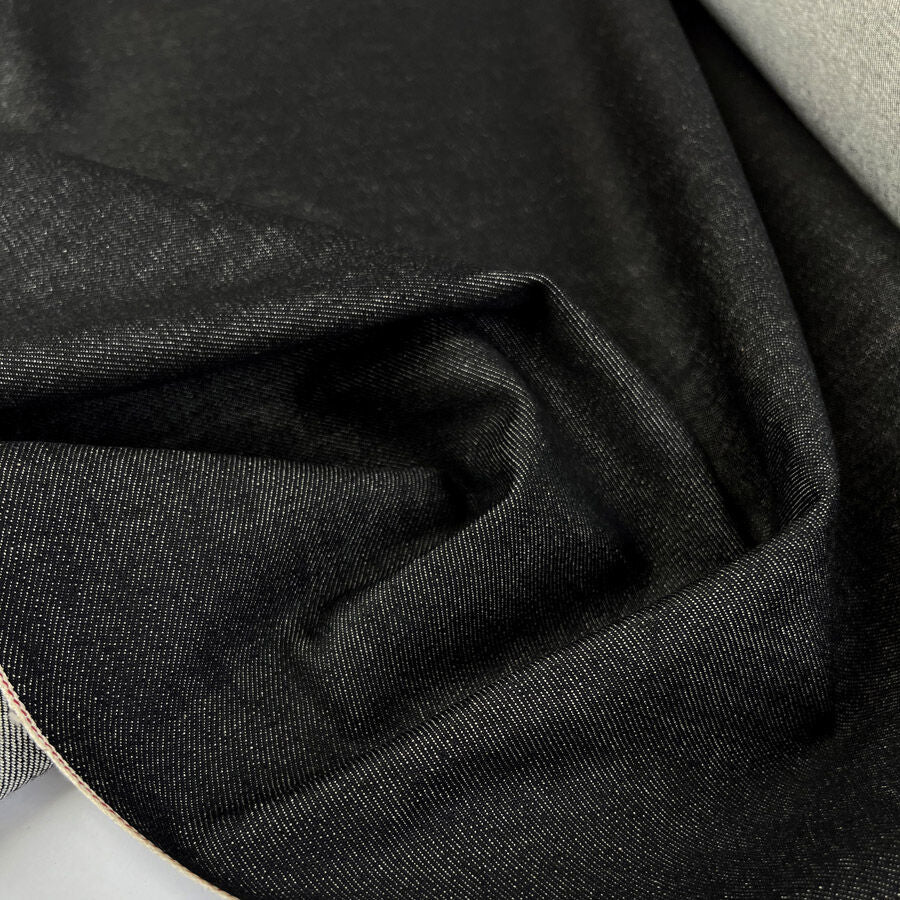 Italian Red Selvedge Denim Ash Black Cotton Heavy Trouser Fabric