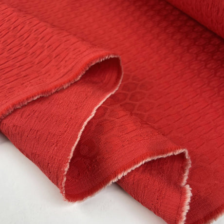 Italian Style Polyester Cotton Elastane Exdesigner Red Brocade Dress Fabric Fold