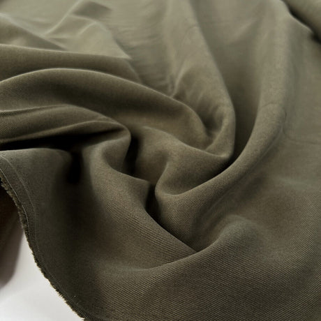 Italian Tencel Twill Army Soft Lightweight Woven Shirting Fabric