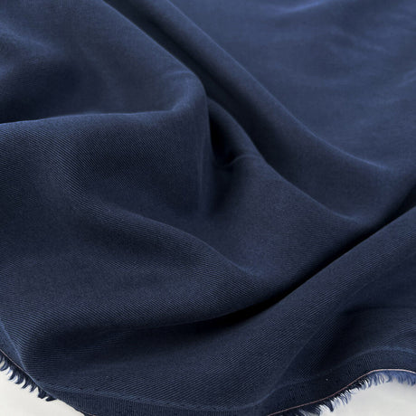 Italian Tencel Twill Navy Soft Lightweight Woven Shirting Fabric