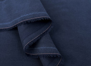 Italian Tencel Twill Navy Soft Lightweight Woven Shirting Fabric Fold