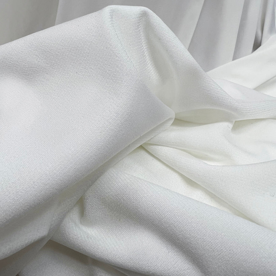 Ity Matt Ivory Jersey Polyester Dressmaking Fabric Cu 2