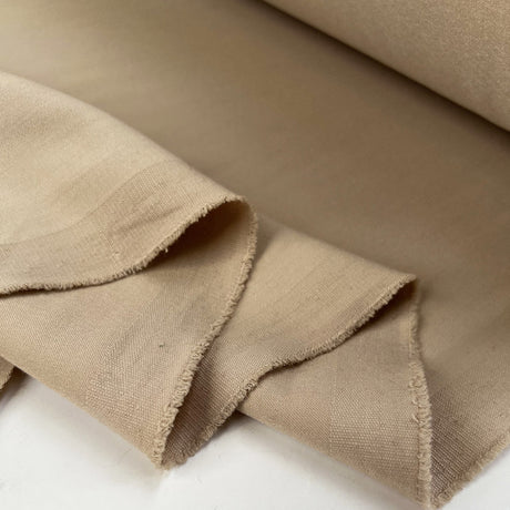 Iwo Jima Polyester Viscose Elastane Beige Nude Plain Stretch Suiting Fabric Fold