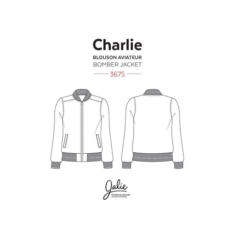 Jalie Charlie Bomber Jacket Sewing Pattern Sketch