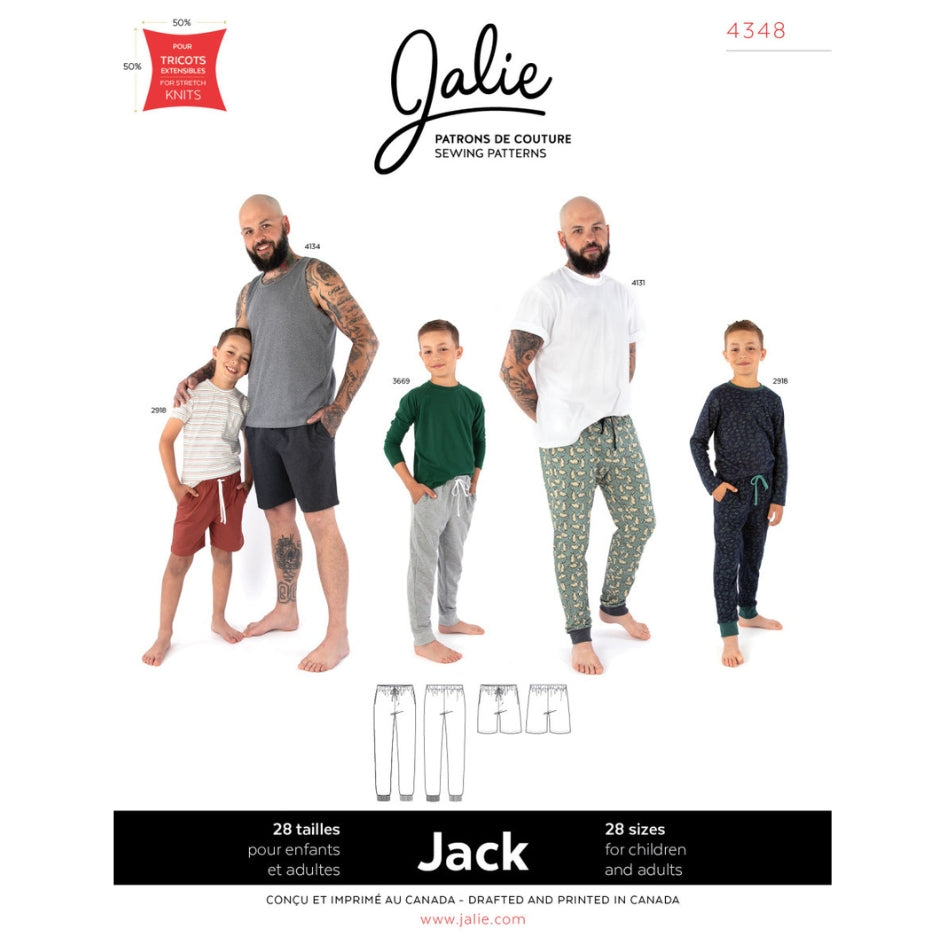 Jalie - Men's/Boys Jack Pull-On Lounge Pants/Shorts Pattern