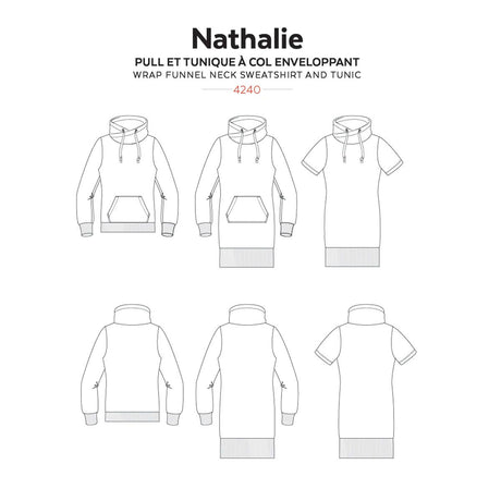 Jalie Nathalie Wrap Funnel Neck Sweatshirt And Tunic Sketch