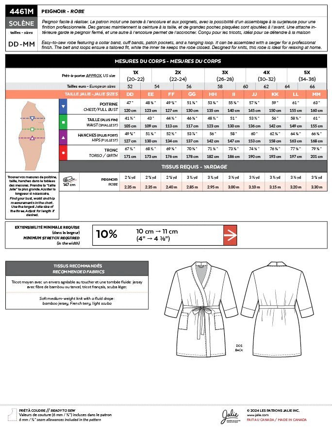Jalie - Solene Lounge Robe Pattern