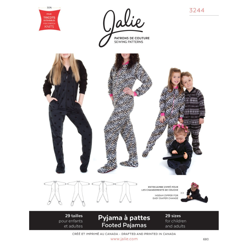 Jalie - Unisex Footed Pyjamas Pattern