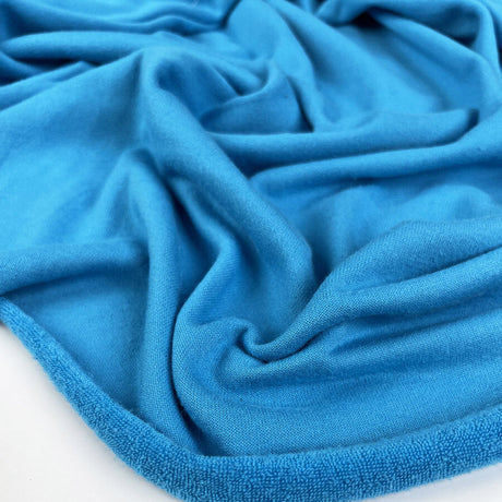 Jersey Skyline Blue Cotton Modal Polyester Sweatshirt Looped Back Knit Jersey Fabric