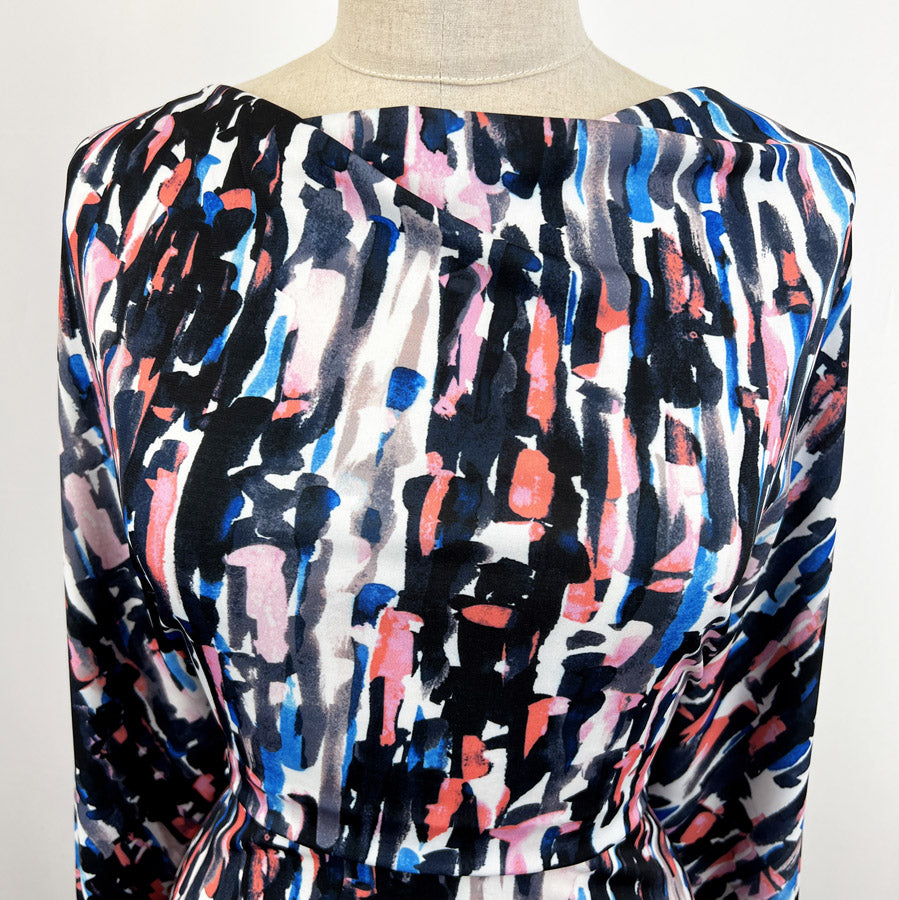Jk Portia Olivia Drapey Ity Portia Dress Fabric Abstract Coral Chest