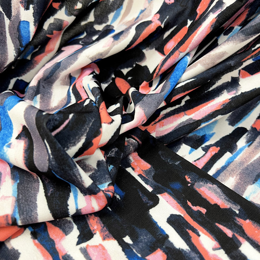 Jk Portia Olivia Drapey Ity Portia Dress Fabric Abstract Coral