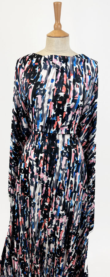 Jk Portia Olivia Drapey Ity Portia Dress Fabric Abstract Coral Dress