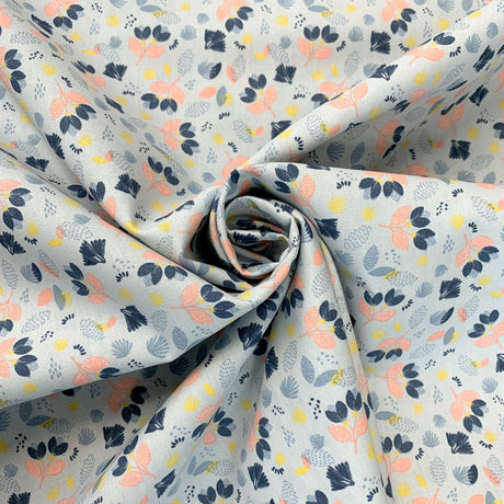 John Louden Winslet Blue Cotton Craft Fabric Cu