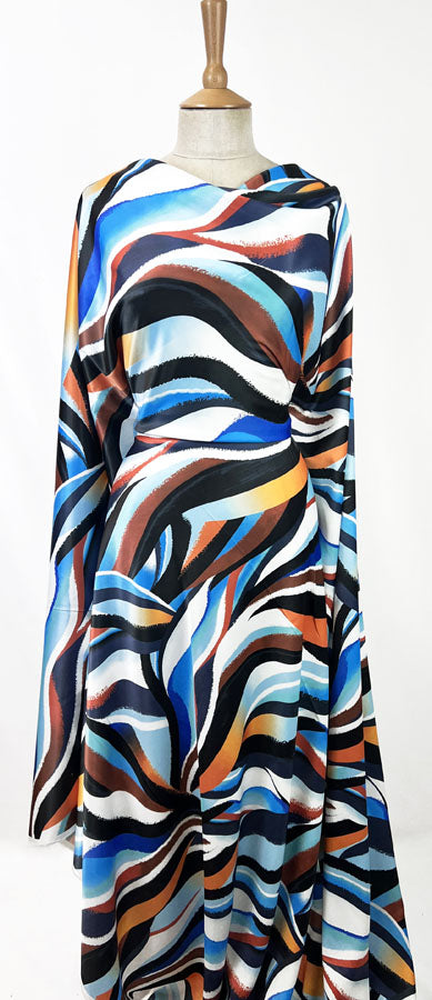 John Kaldor Satin Elastane Fabric Cruz Dress