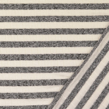 Jolly Jersey Grey Viscose Polyester Elastane Striped Knitted Ribbed Fabric Fold