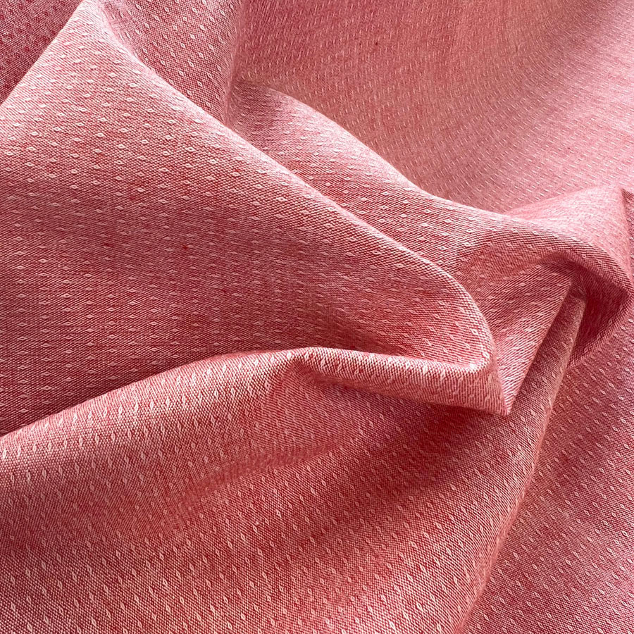 Jude Cotton Trousering Fabric Red Close Up