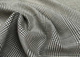 Kentish Wool Black White Houndstooth Check British